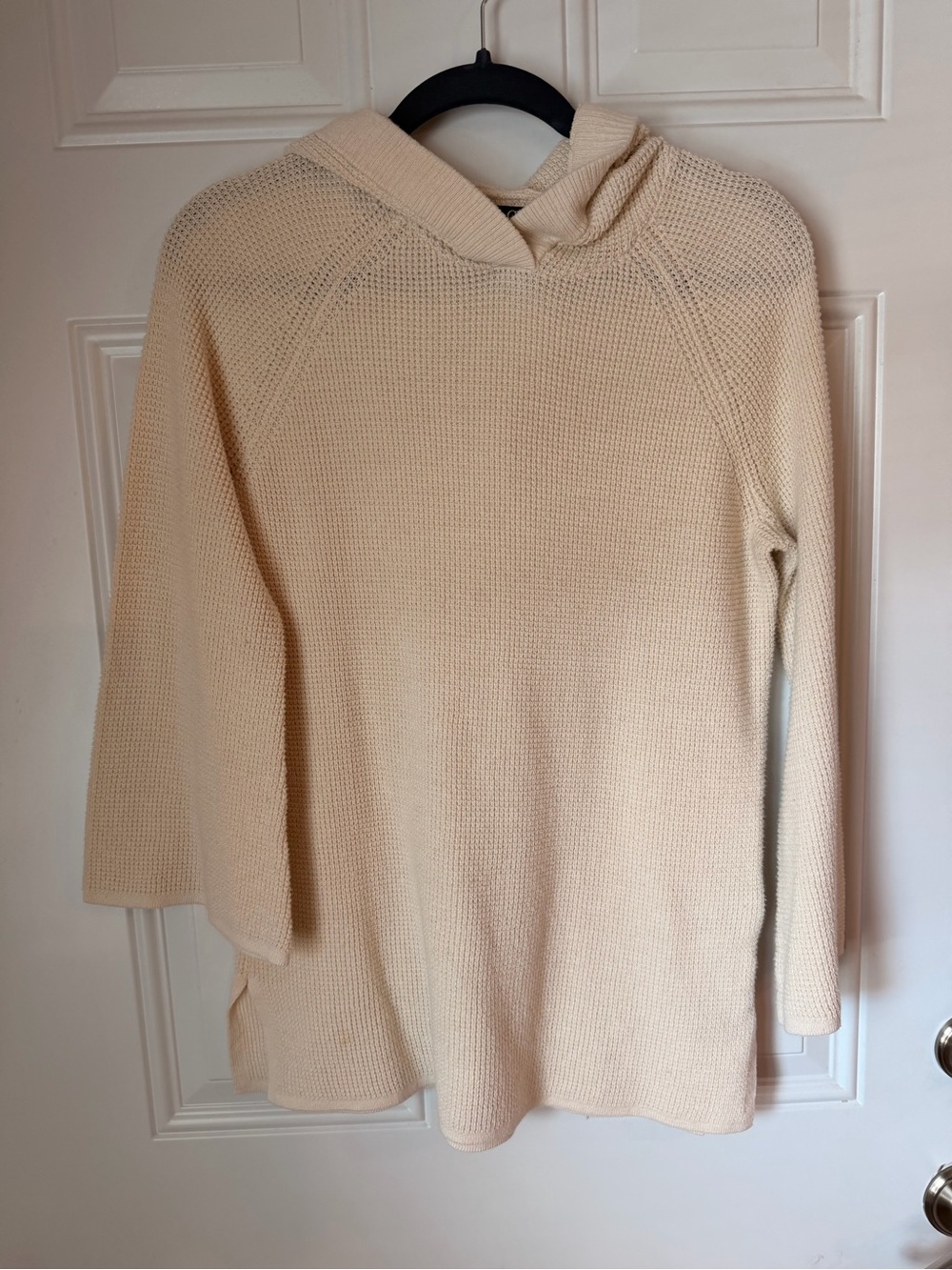 Chaps Cream Knit Hooded Pullover Sweater